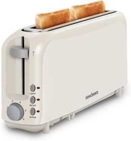 2 Slice Slim Toaster, Single 10" Long Slot Toaster Fits Bagels & Artisan Bread, 6 Shade Settings, Cancel/Reheat/Defrost, Removable Crumb Tray