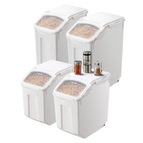 VEVOR Rice Storage Container, 3.5Gal/15Lx2 + 4.5Gal/20Lx2 Large Dog Food Dispenser Bin, Kitchen Ingredient Grain Cereal Bin