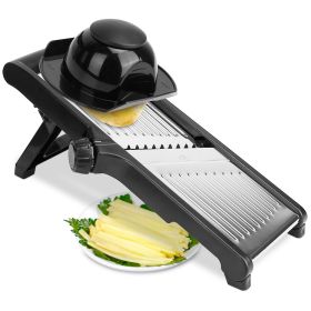 5-in-1 Stainless Steel Mandoline Slicer Set with Adjustable Blades & Food Holder