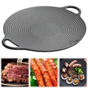 Outdoor Non-Stick Frying Pan Uncoated Teppanyaki cast iron Pot (Color: As pic show, Pot Diameter: 35cm)
